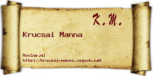 Krucsai Manna névjegykártya